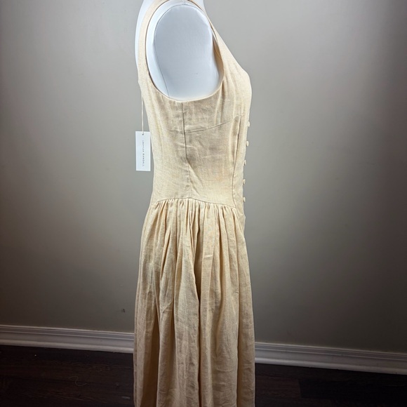 New Loeffler Randall drop waist S sand Midi Dress Cottagecore Fairy Prairie - Picture 9 of 14
